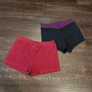 Women's Black and Red Ballet Shorts Ballet warmups